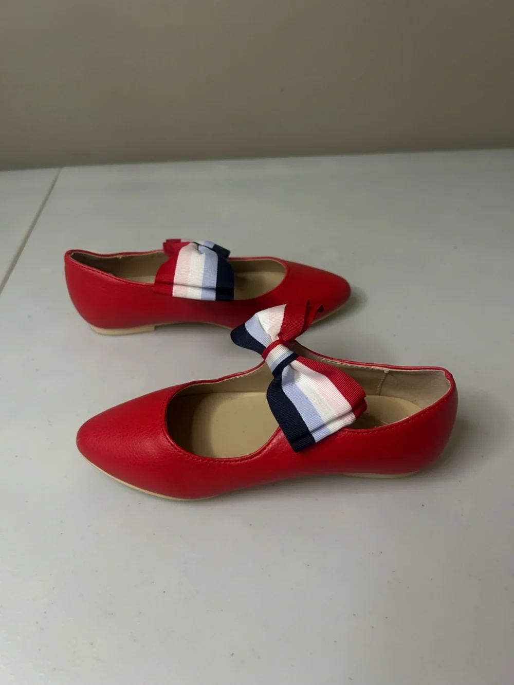 Jane and Jack Red Ballet Flats Bow Shoes Girls Size 10